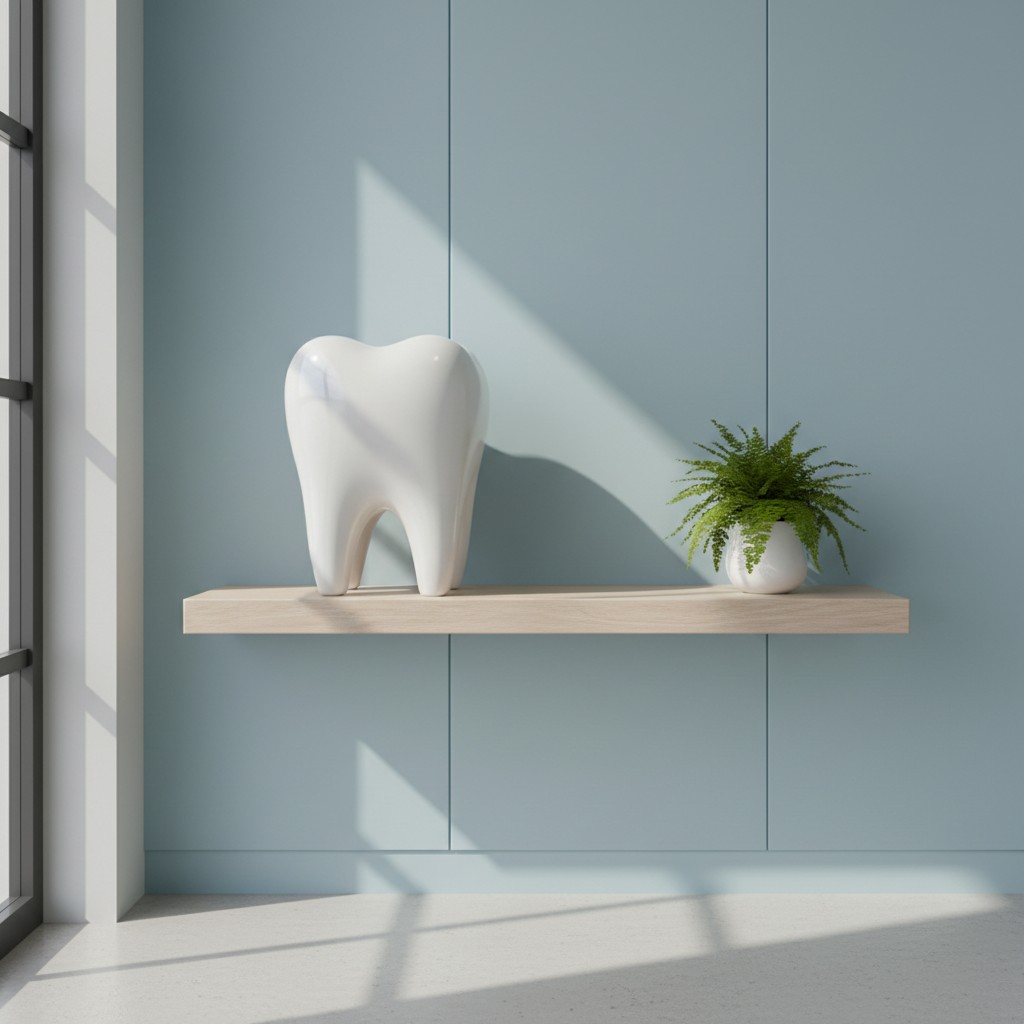 Two indistinguishable objects sit on a shelf, accurately represented in the image with one labeled and the other without. ...